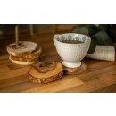 Olive wood peg coasters, set of 6