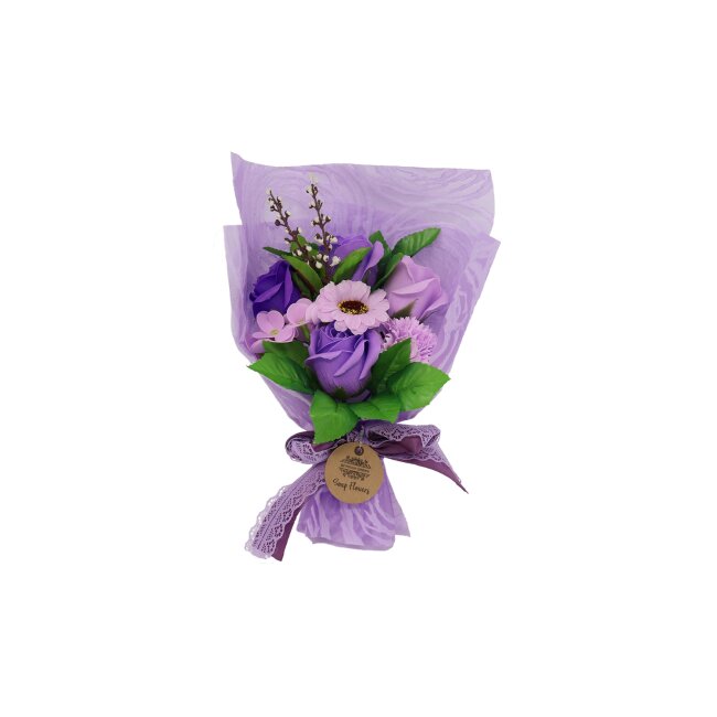 Bouquet of soap flowers, Purple