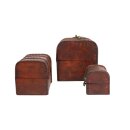 Schatkist set van hout, set van 3, ca. 16 x 12 x12 cm