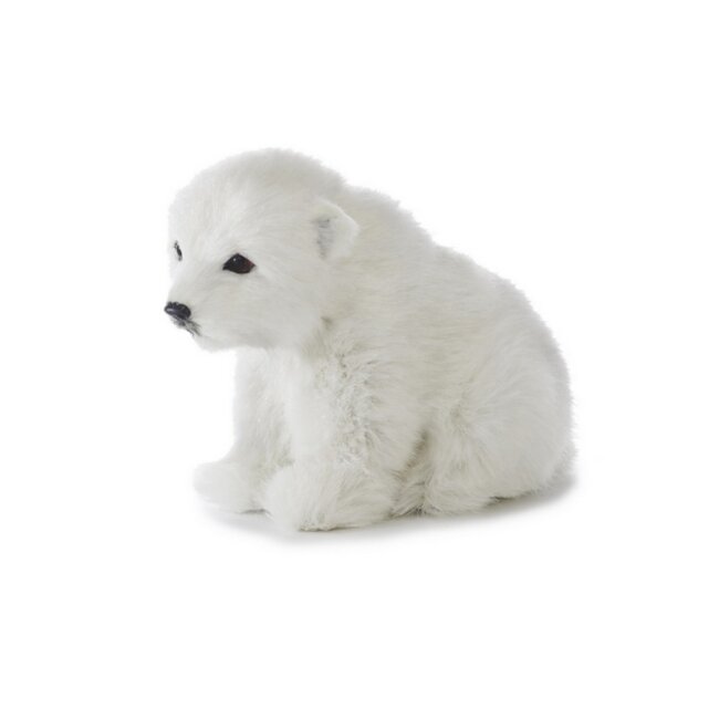 Decorative polar bear figure with fake fur ca.13 CM