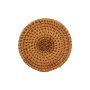 Glass coaster rattan for drinks, 6 pieces with holder round
