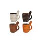 Espresso cups with spoon set of 4 in earth tones