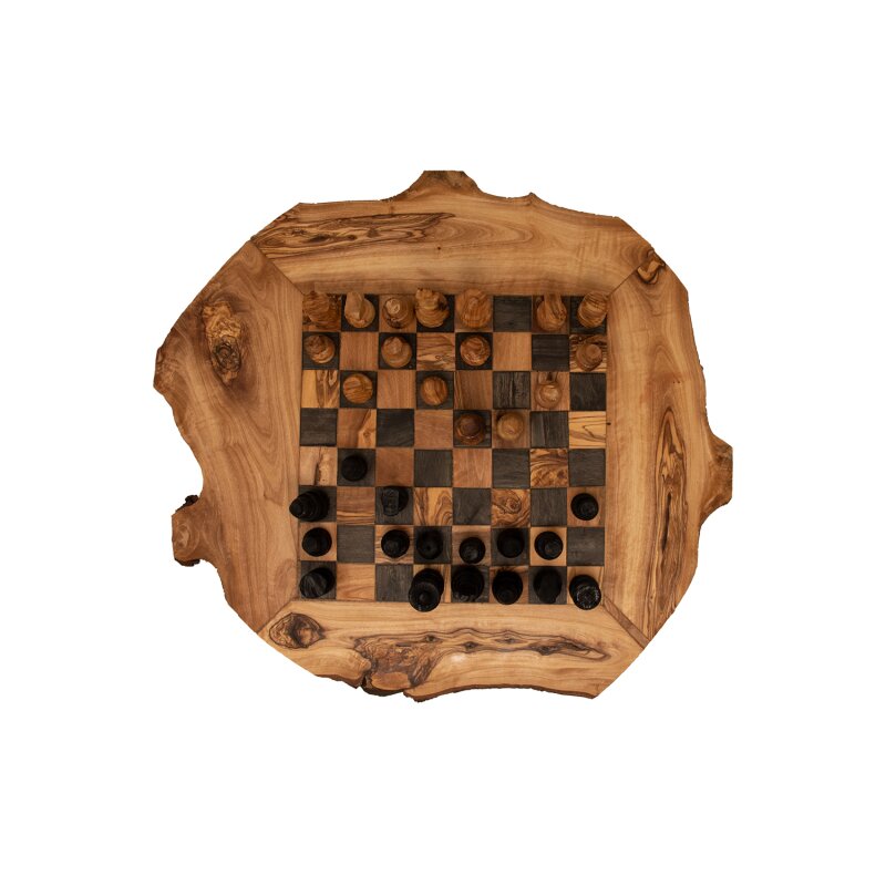 Schachbrett Schachspiel Aus Olivenholz Handgeschnitzt Ca 36 X 36 Cm