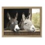 Knielbakje twee ezels, ca. 43 x 33 cm