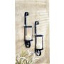 Wall candle holder metal black set of 2 39 cm