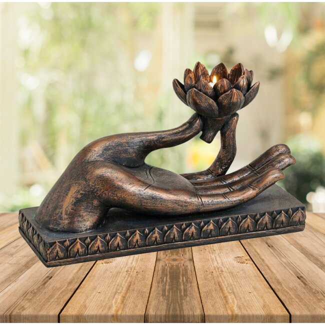 Buddha Hand 32 cm, mit Teelichthalter, 27,95 € ca