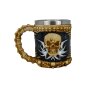 Edelstahl Tasse Totenkopf Totenkopf auf Schwarz | Silber ornamenten