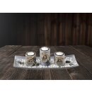 Decorative bowl rectangular with 3 candle holders...