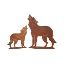 Wolf on plate, rust vintage shabby chic
