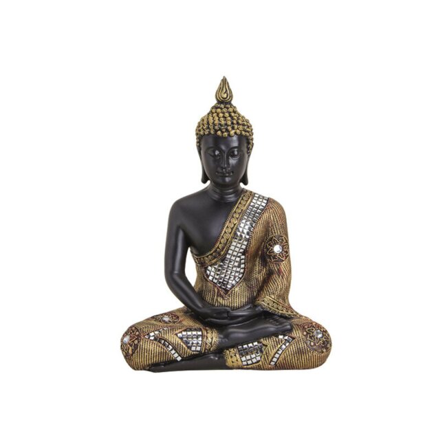 Buddha dekorativ figur statue sort guld, ca. 27 cm