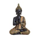 Boeddha zwart/goud, ca. 21 cm - handen voor borst