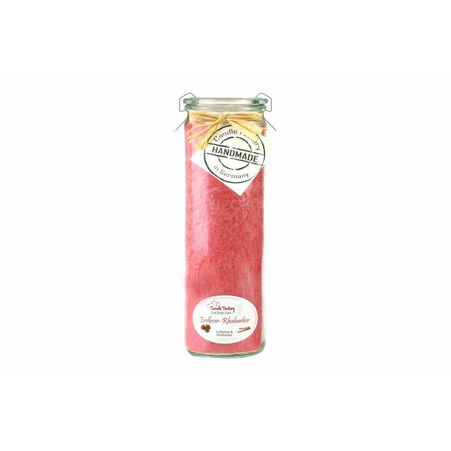 Candle Factory scented candle Big-Jumbo "Strawberry-Rhubarb", coral red