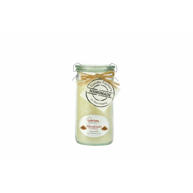 Candle Factory Bougie parfumée Mini-Jumbo "Herbes des Alpes", jaune citron délicat