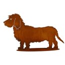 Rustfarvet gravhund på tallerken 70x42cm