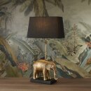 Bordlampe elefant, guld/sort, ca. 35 x 18,5 x 63,5 cm