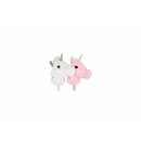 Hobby horse with music, unicorn, pink, approx. 75 cm