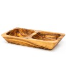 Olive wood bowl with 2 compartments I snack bowl small bowl