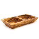 Olive wood bowl with 2 compartments I snack bowl small bowl