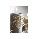Coupelle décorative en polyrésine avec trois bougies grises