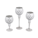 Romantic glass goblets as tealight holders, white/silver,...