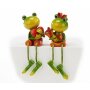 Edge stool frog set of 2 | flowers + heart