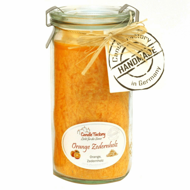 Scented candle orange with fragrance orange zderholz mini jumbo