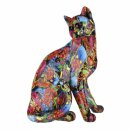 Witzig bunte Deko Katze, ca. 23 × 29 × 16 cm,...