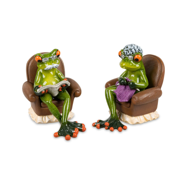 Figurine de grenouille rigolote "retraité