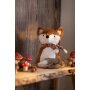 Doorstop small fox with fluffy tail, red brown fox made of polyester