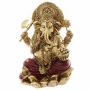 Statue de Ganesh or et rouge 16 cm