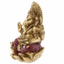 Statue de Ganesh or et rouge 16 cm