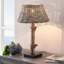 Stylish table lamp with shade and charm made of willow,...