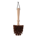 Flower pot brush made of ash wood and bamboo fibers, gentle cleaning of pots from 12 cm diameter