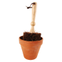 Flower pot brush made of ash wood and bamboo fibers, gentle cleaning of pots from 12 cm diameter