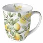 Summer porcelain cup with lemon design