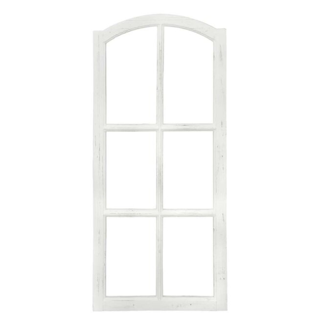 Weißer Fensterrahmen im Shabby Chic Stil, ca. 50 x 3 x 112 cm aus Holz