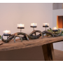 Kerzenhalter "Geweih", rustikaler Teelichthalter für bis zu fünf Kerzen