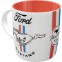 Tasse Ford Mustang Horse & Stripes Logo aus Keramik, ca. 8,5 x 9 cm für Motorsport Fans