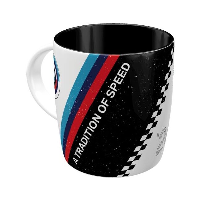 Tasse BMW Motorsport "Tradition of Speed" aus Keramik, ca. 9 x 9 x 8,5 cm, 330 ml