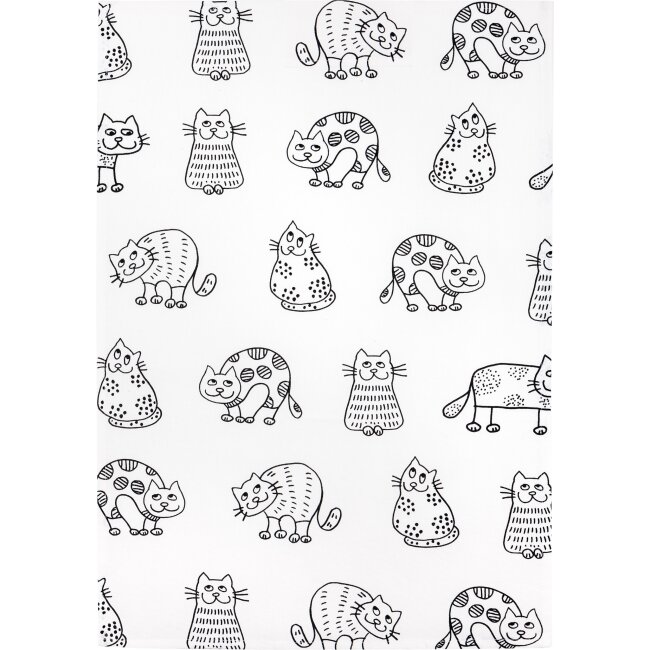 HL Kitchen towel print "Cat row" 50x70