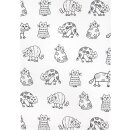 HL Kitchen towel print "Cat row" 50x70