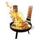 Multigrillset Oslo 4-in-1 aus pulverbeschichtetem Stahl, Schwenkgrill mit Feuerschale und Emailletopf