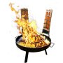 Multigrillset Oslo 4-in-1 aus pulverbeschichtetem Stahl, Schwenkgrill mit Feuerschale und Emailletopf