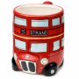 London Doppeldecker Bus Tasse aus Dolomit, roter Becher im englischen Design