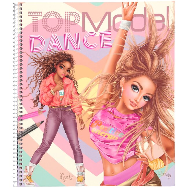 TOPModel DANCE Malbuch mit Schablonen, Stoff-Vorlagen und Sticker, bunter Spielspaß ab 6 Jahren